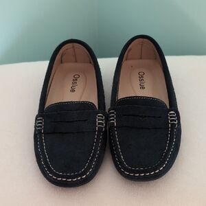 Women's Size 8 Osslue Navy Blue Slip On Suede Leather Penny Lofers